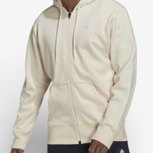 adidas sportswear comfy chill full zip hoodie beige h56352 1 1