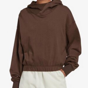 ADIDAS Sportswear Studio Lounge Cropped Hoodie Brown