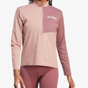 adidas terrex multi climacool 1 2 zip long sleeve top pink je0363 1