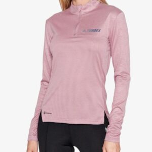 adidas terrex multi half zip long sleeve shirt pink h53393 1