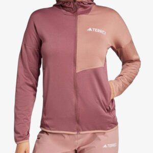 adidas terrex xperior climawarm light fleece hooded pink je1366 1