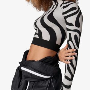 adidas x stella mccartney seamless wolford crop top black white hf3067 1