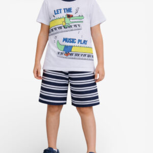 CHICCO Boys Shorts And Tee Set White/Blue