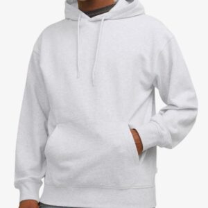 jack jones jjecharge sweat hood noos white melange 12257852 white melange 1