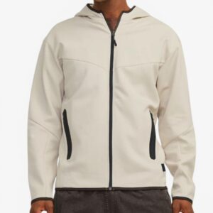 jack jones sweat zip hoodie beige 12260150 moonmelange 1 1