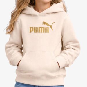 puma glitter logo hoodie beige 684773 87 1 1
