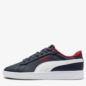 puma smash 3 0 leather jr navy red 392031 04 1