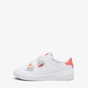 puma smash 3 0 badges v ps white pink 397286 05 1