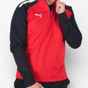 puma eam liga quarter zip football top red black 657236 01 1 1