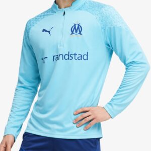 puma x olympic of marseille training 1 4 zip top pro blue 778224 46 1