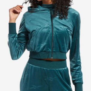 REEBOK Classics Energy Q4 Velour Full-Zip Hoodie Teal