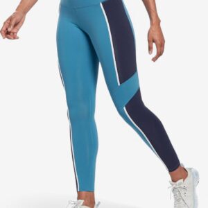 REEBOK Lux High-Waisted Colorblock Leggings Blue